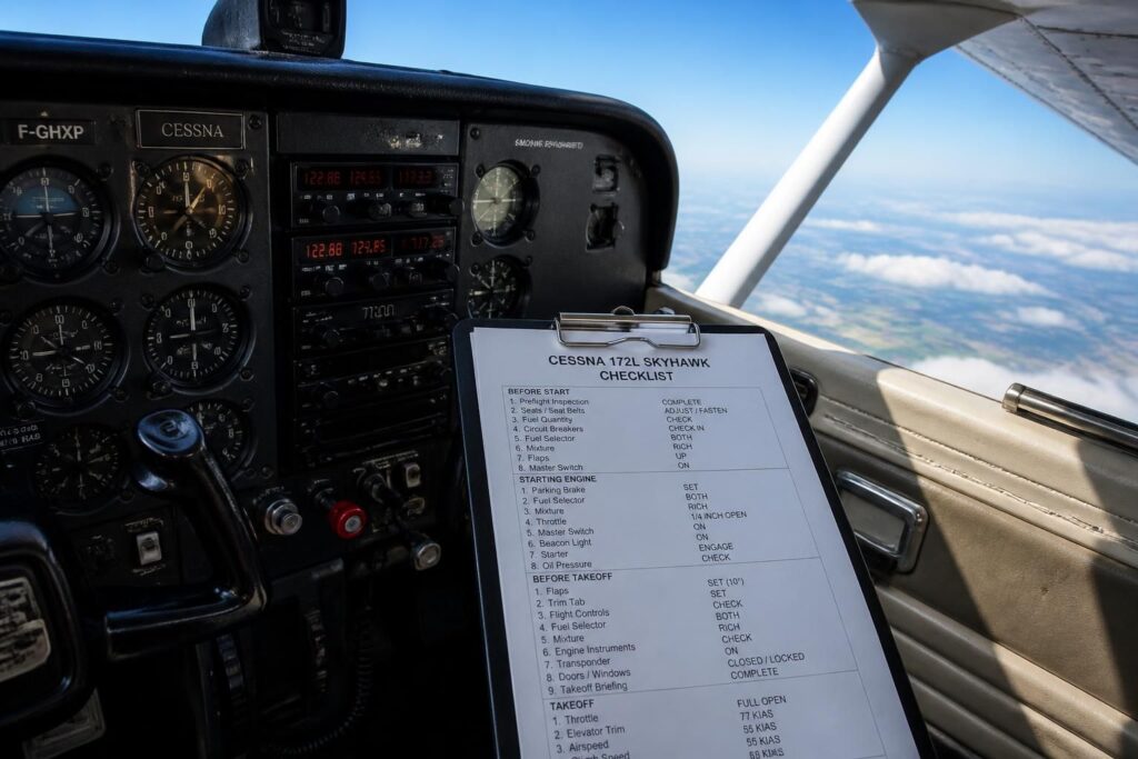 découvrez la checklist complète et les performances détaillées du cessna 172l skyhawk pour assurer un vol sûr et efficace.