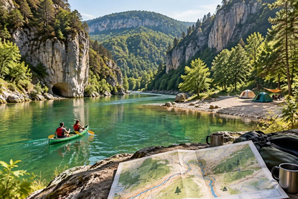 découvrez les gorges du tarn : carte, campings et itinéraires de canoë pour préparer votre séjour et profiter des plus beaux paysages.