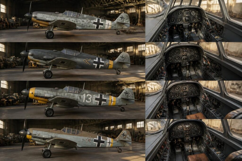 découvrez les différentes versions du messerschmitt 109 et explorez en détail leur cockpit, un symbole de l'aviation de la seconde guerre mondiale.